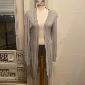Heathered grey long open cardigan by GUILTY